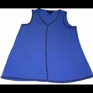 Women’s Alfani Blouse blue Beaded  Size 2p